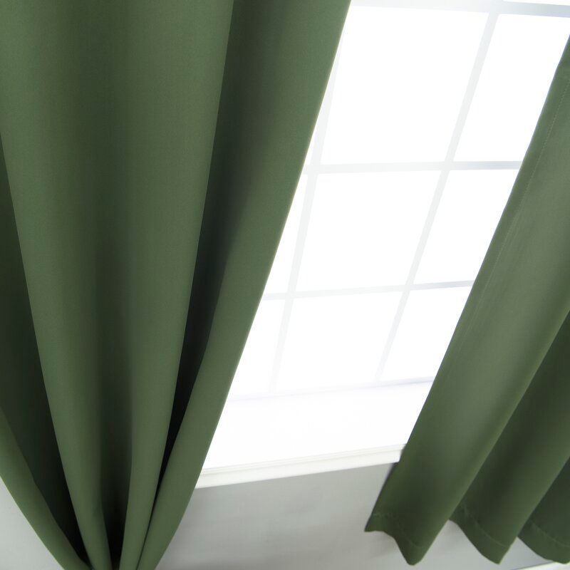 Solid Blackout Thermal Grommet Curtain Panels Set of 2 thumbnail 5