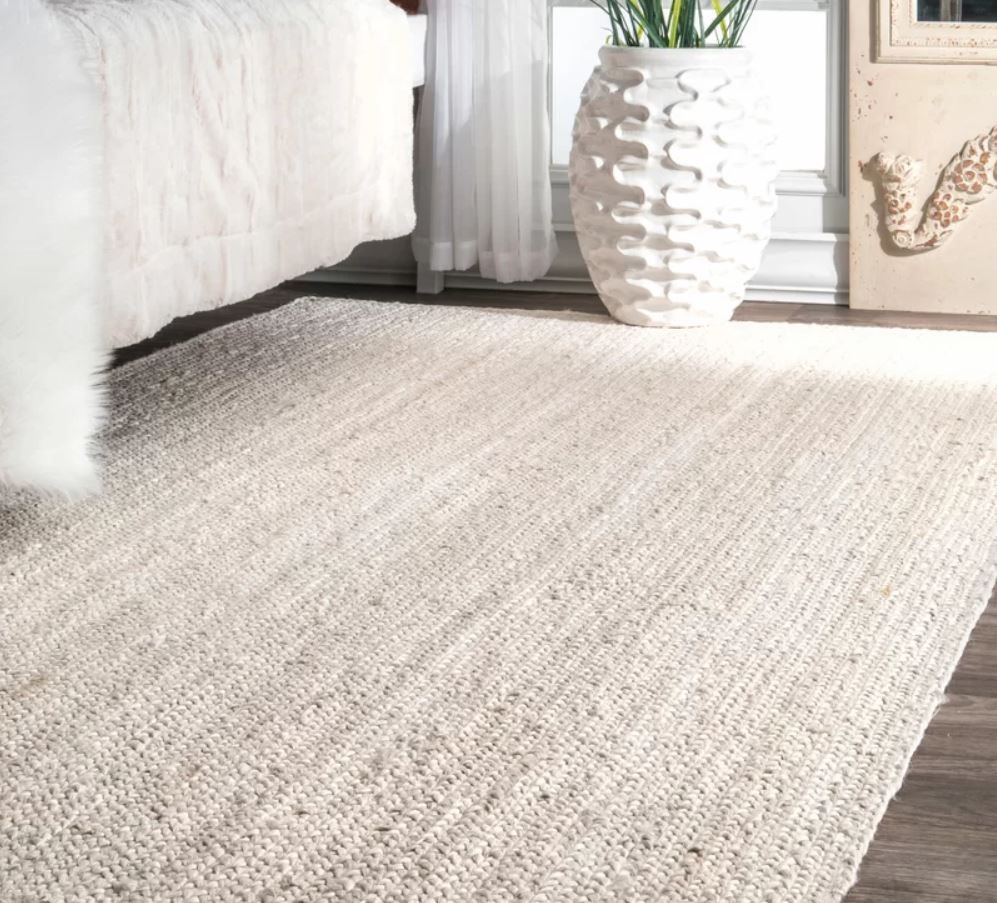 Malaysia Handmade Braided Jute Sisal Off White Cream Beige Area Rug-9'x12' thumbnail 2