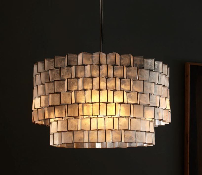 Capiz Zigzag Chandelier thumbnail 4