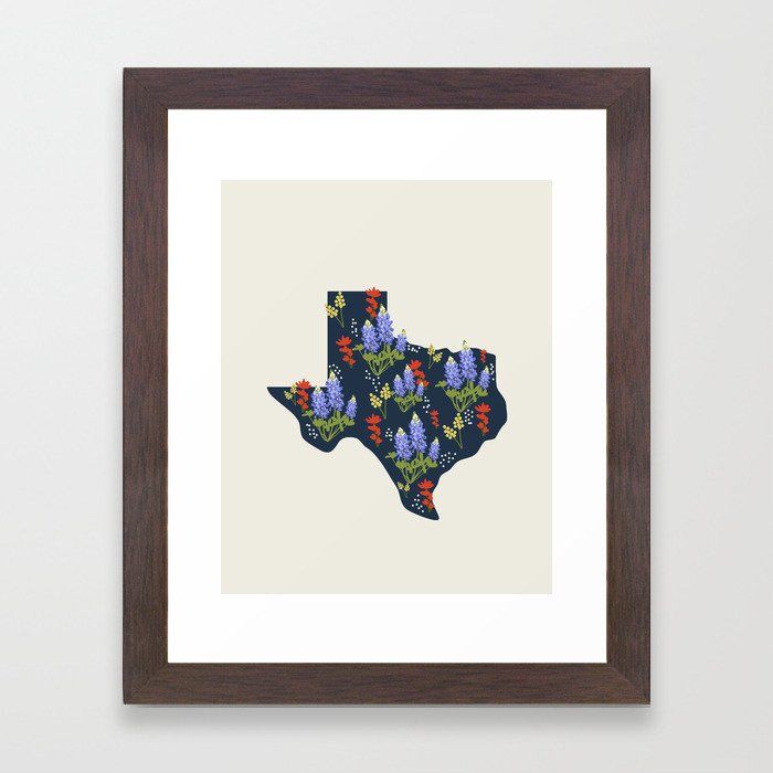 Lone Star State of Flowers Art Print With Frame thumbnail 2
