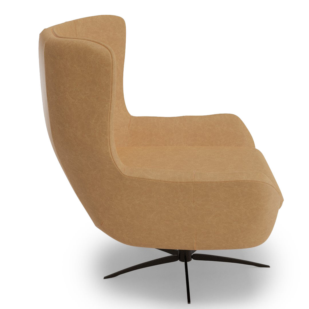 Wells Leather Petite Swivel Armchair thumbnail 2