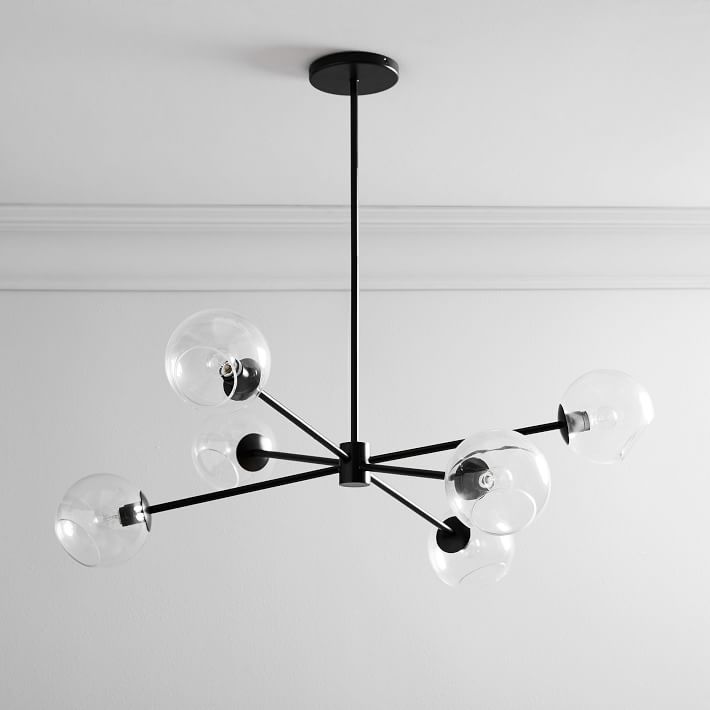 Staggered Glass Burst Chandelier Clear Bronze thumbnail 3