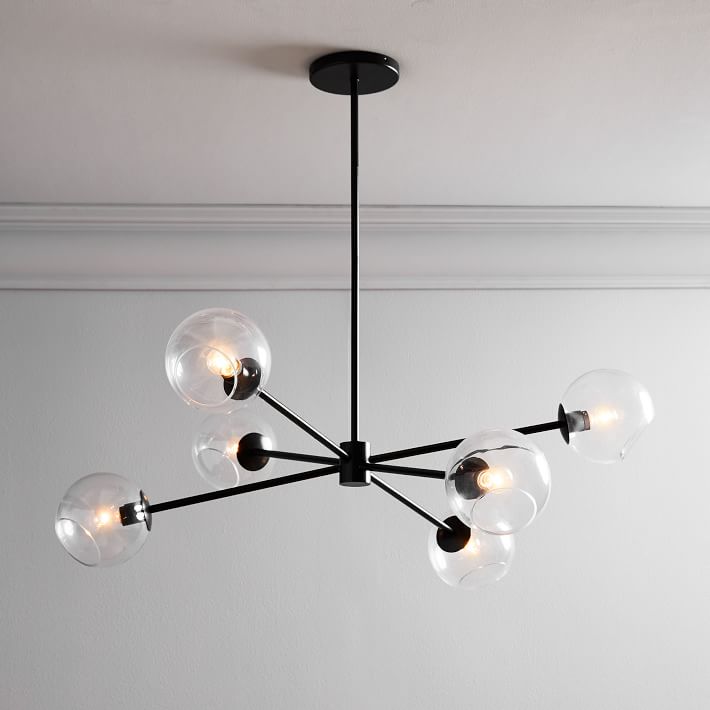 Staggered Glass Burst Chandelier Clear Bronze thumbnail 8