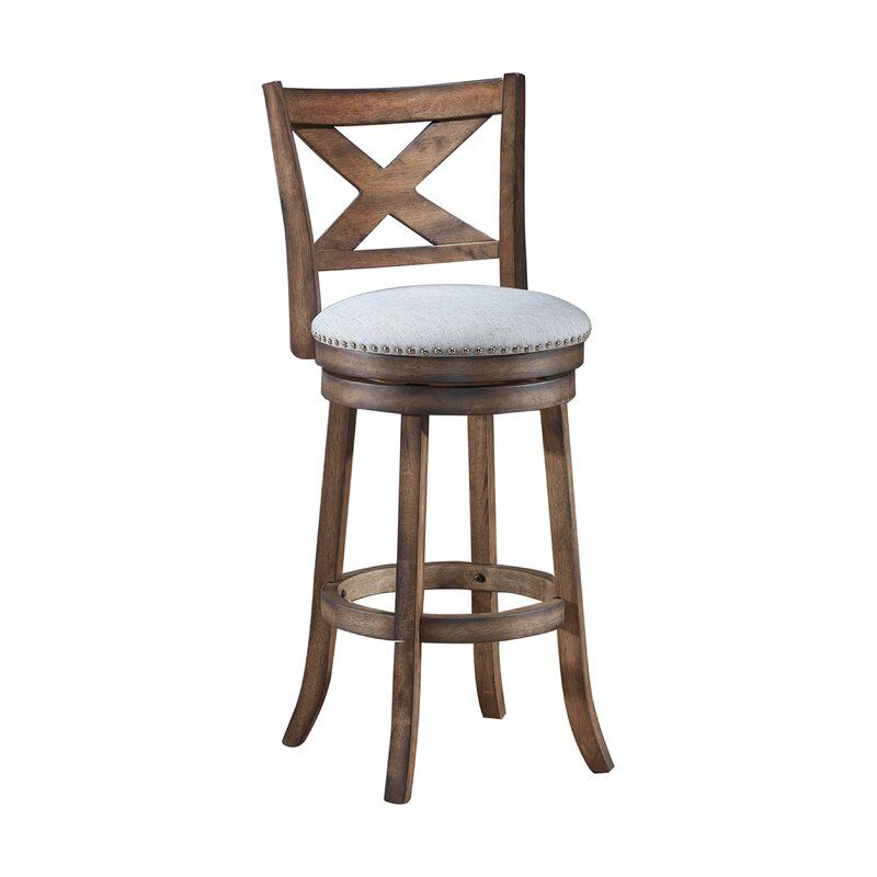 Mackin Wooden Swivel Bar Counter Stool thumbnail 3
