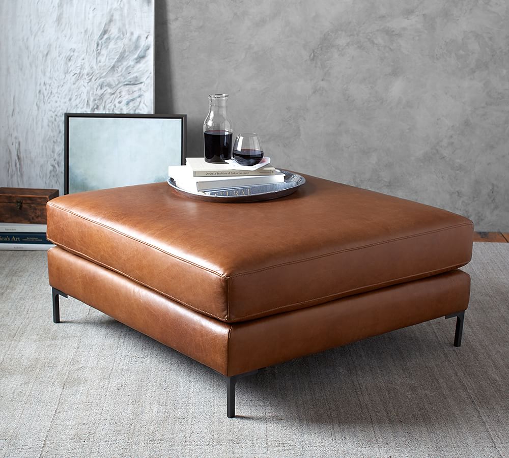 Jake Leather Sectional Ottoman  thumbnail 2