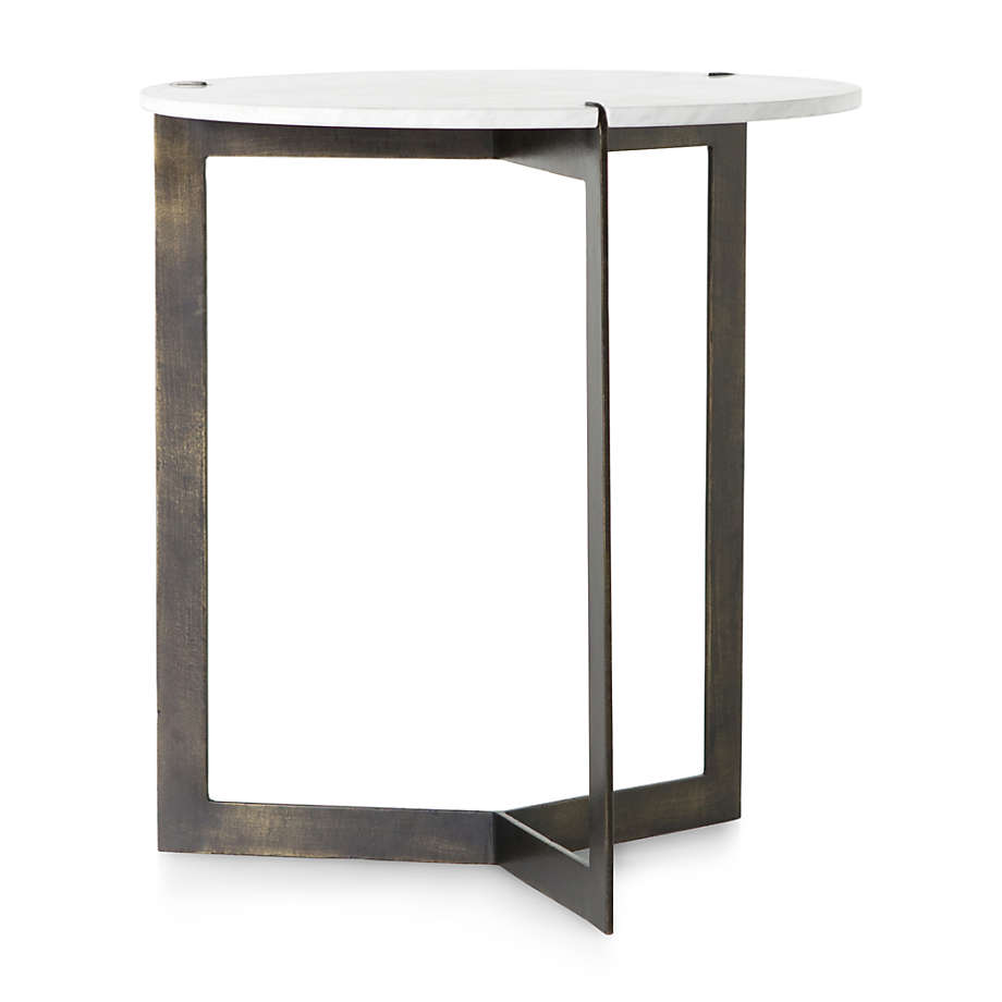 Kace White Marble End Table thumbnail 4