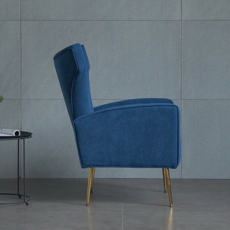 Lauretta Velvet Wingback Chair thumbnail 2