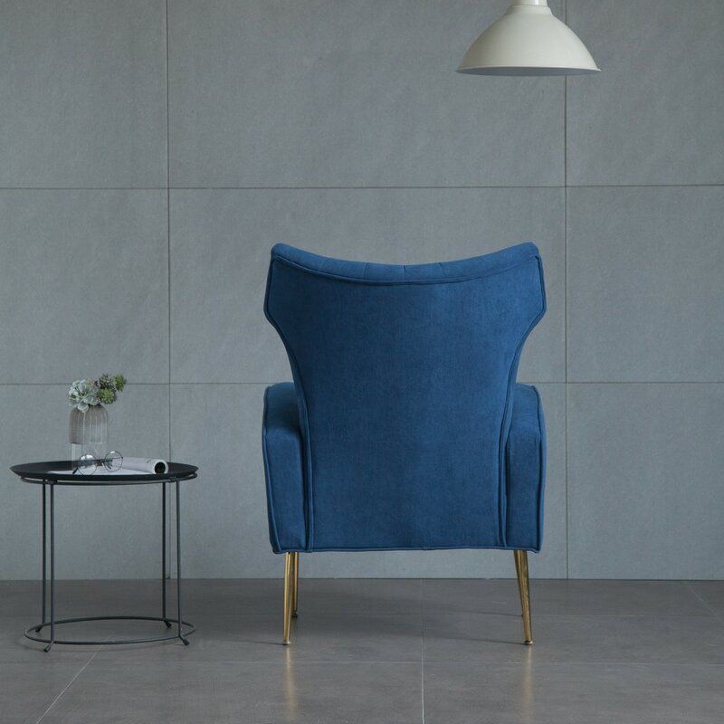 Lauretta Velvet Wingback Chair thumbnail 3