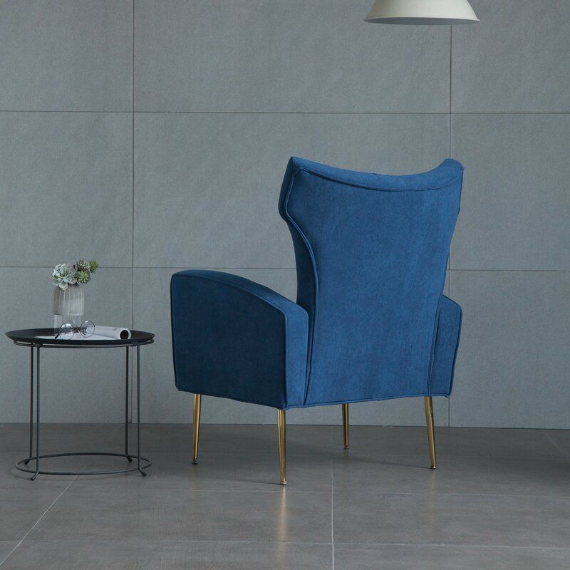 Lauretta Velvet Wingback Chair thumbnail 4