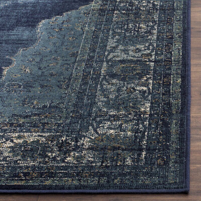 Moores Oriental Navy Area Rug-6'7''x9'2'' thumbnail 3
