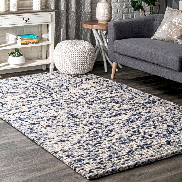 Mulfo Hand Braided Wool Navy Area Rug thumbnail 2
