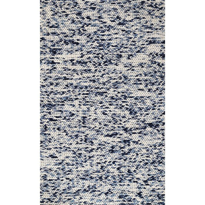 Mulfo Hand Braided Wool Navy Area Rug thumbnail 4
