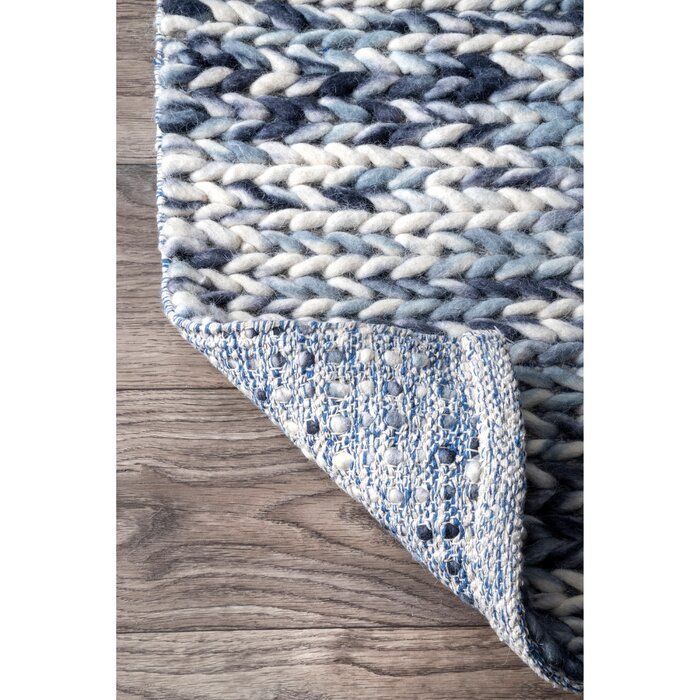 Mulfo Hand Braided Wool Navy Area Rug thumbnail 5