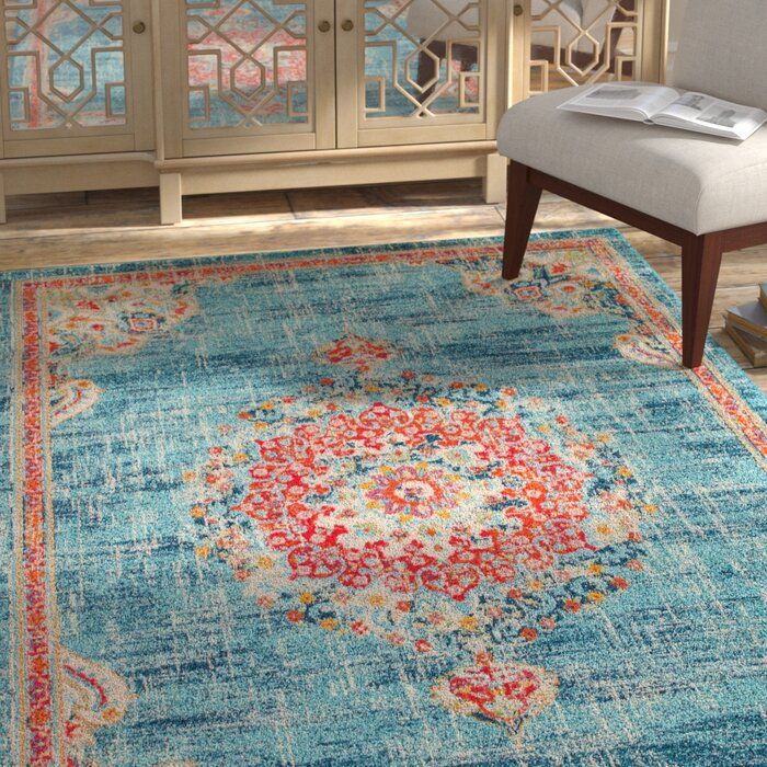 Ernst Oriental Turquoise Area Rug thumbnail 2