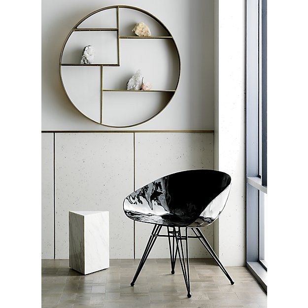 BAY ANTIQUE BRASS CIRCLE WALL SHELF thumbnail 3