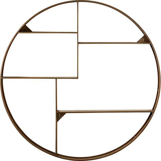 BAY ANTIQUE BRASS CIRCLE WALL SHELF thumbnail 4