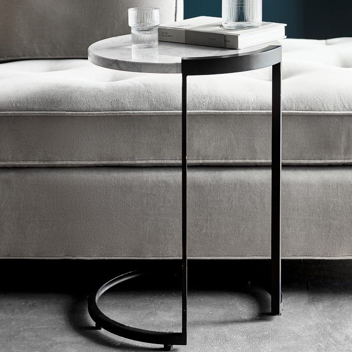 Marble And Metal Accent Table Bronze thumbnail 3