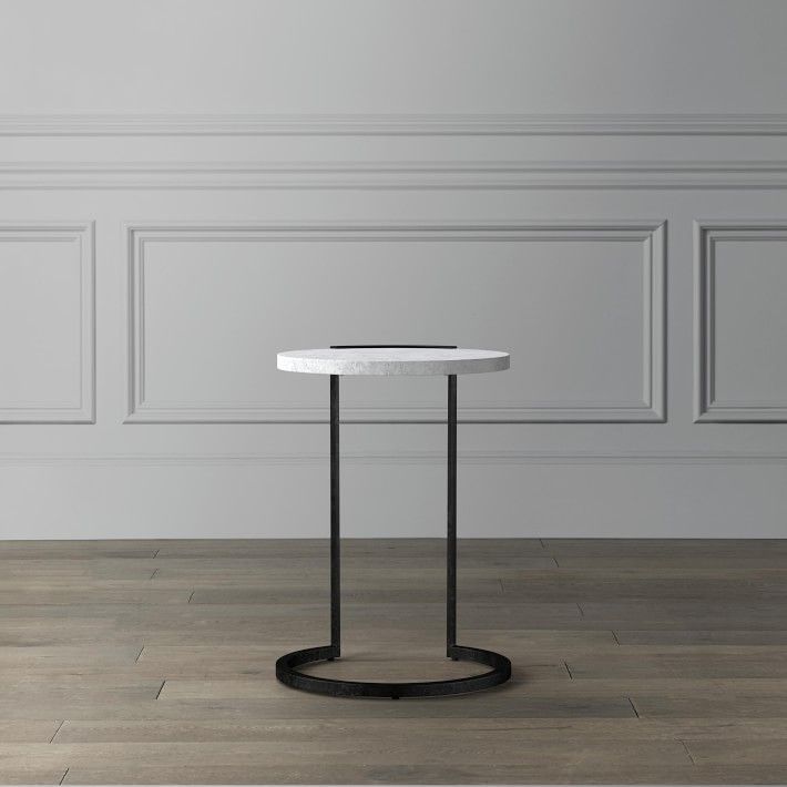 Marble And Metal Accent Table Bronze thumbnail 4