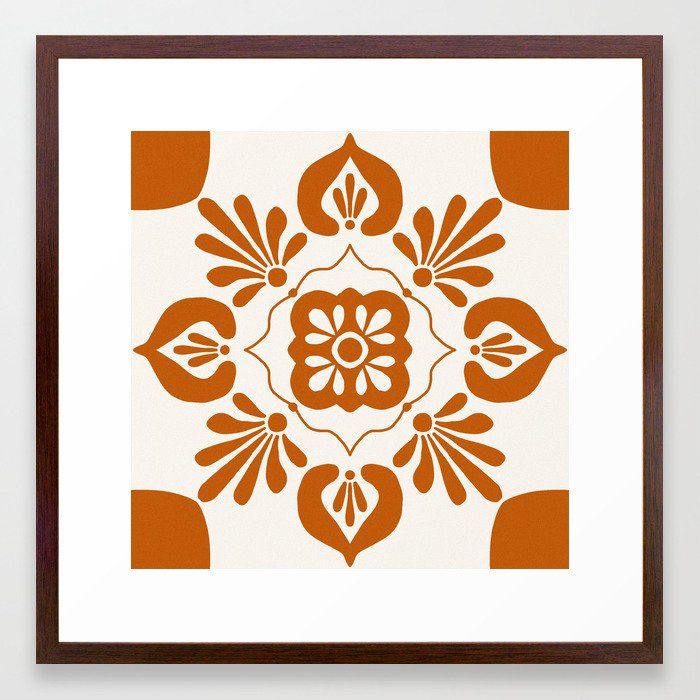 Terracotta Talavera Art Print With Frame thumbnail 2