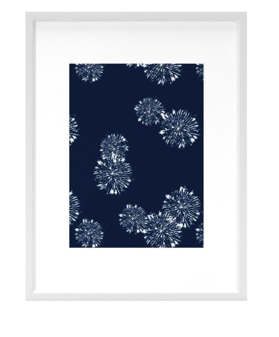 Shibori Scatter Blue Art Print With Frame 20''x26'' thumbnail 3