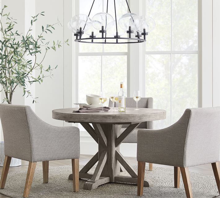 Benchwright Round Pedestal Extending Dining Table thumbnail 5
