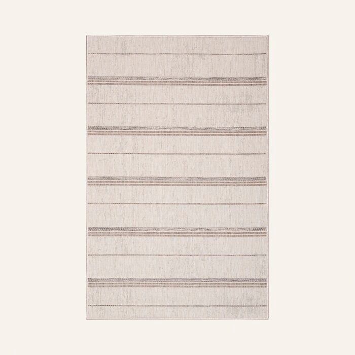 Reynolds Striped Ivory/Sand Indoor/Outdoor Area Rug thumbnail 2