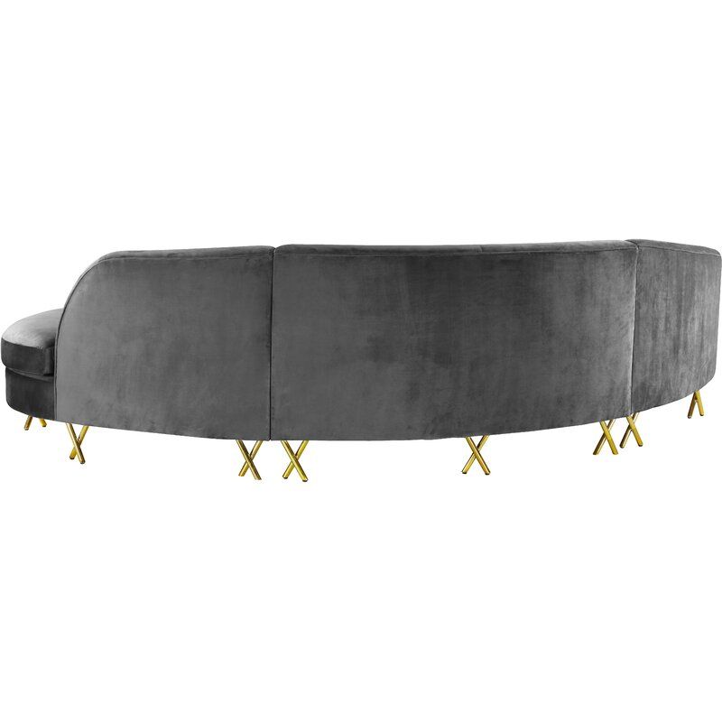 Velvet Right Hand Facing Modular Corner Sectional thumbnail 2
