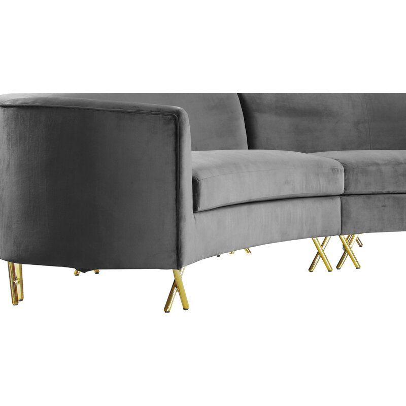 Velvet Right Hand Facing Modular Corner Sectional thumbnail 4