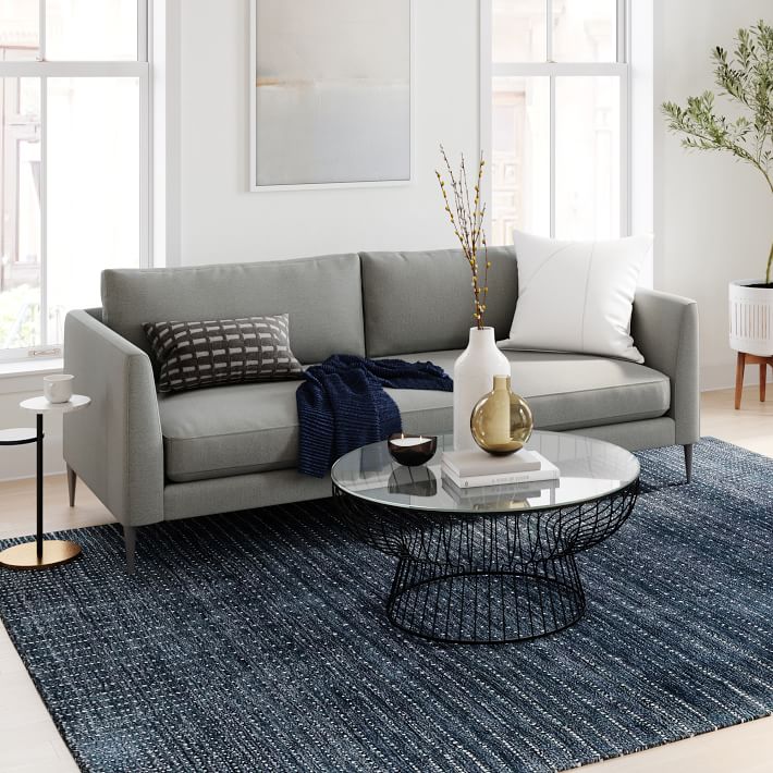 Vail Angled Arm Sofa - Poly  - Twill - Silver - Nickel thumbnail 2
