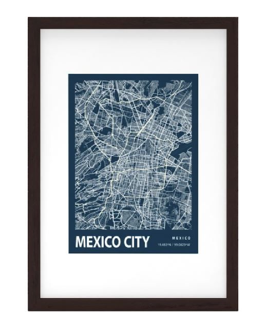 Mexico City Colour Map Prints Art Print With Frame 15''x21'' thumbnail 3