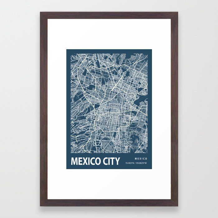 Mexico City Colour Map Prints Art Print With Frame 15''x21'' thumbnail 2