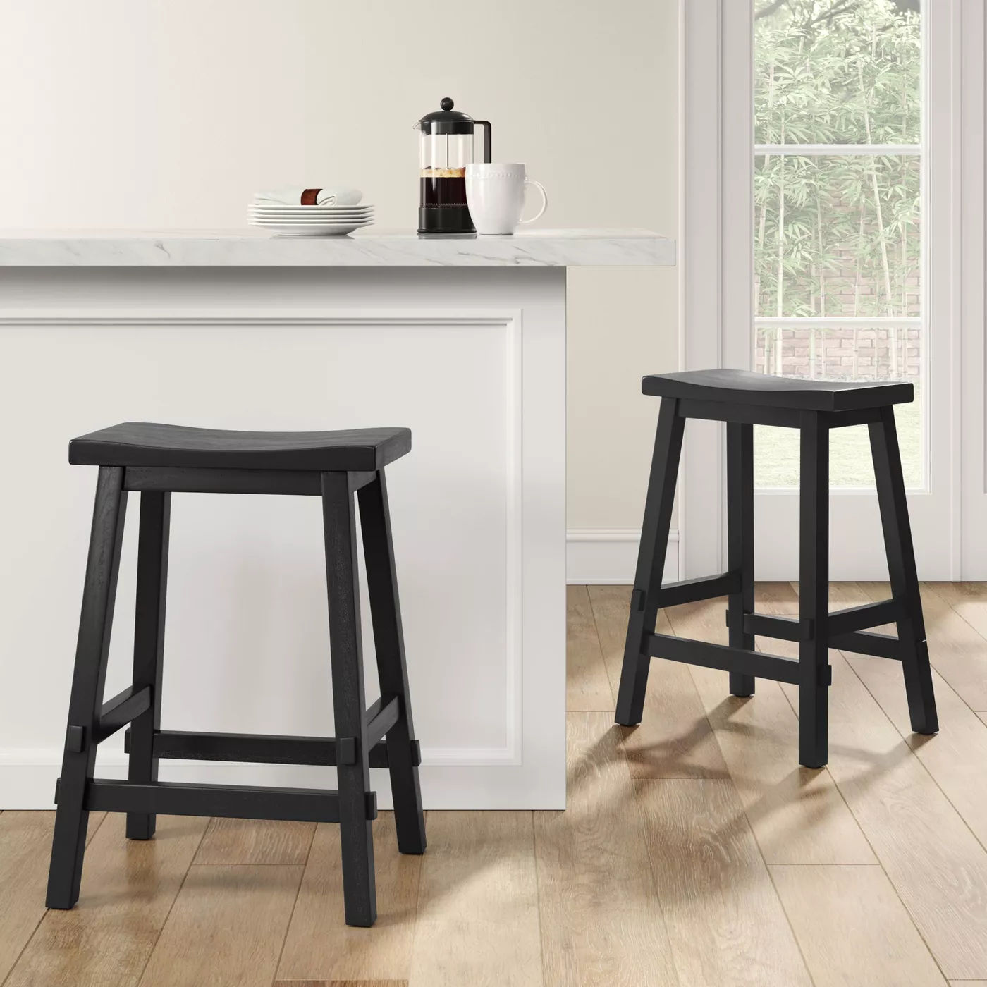 Halifax Farmhouse Wood Counter Height Barstool thumbnail 4