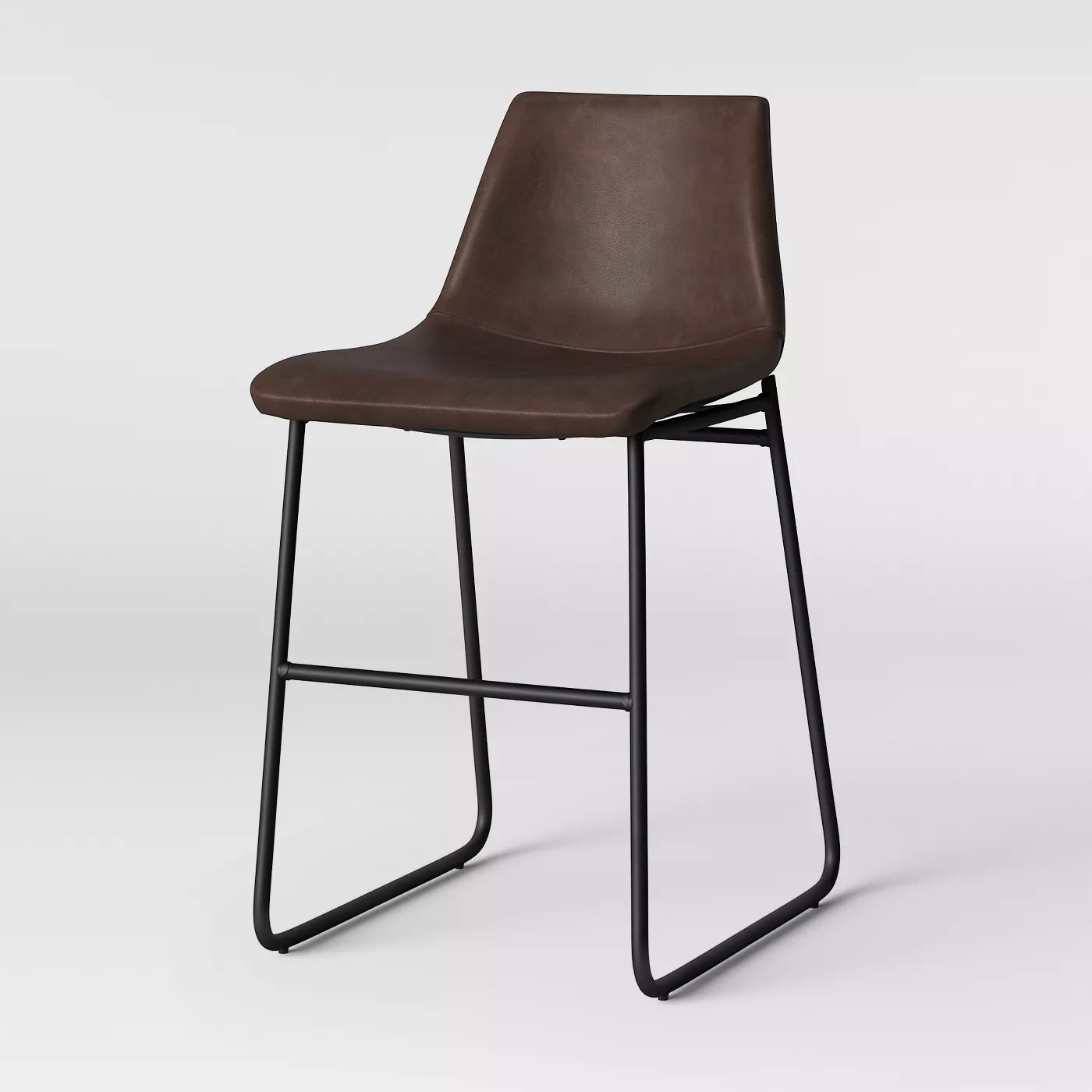 Bowden Upholstered Molded Faux Leather Counter Height Barstool thumbnail 2