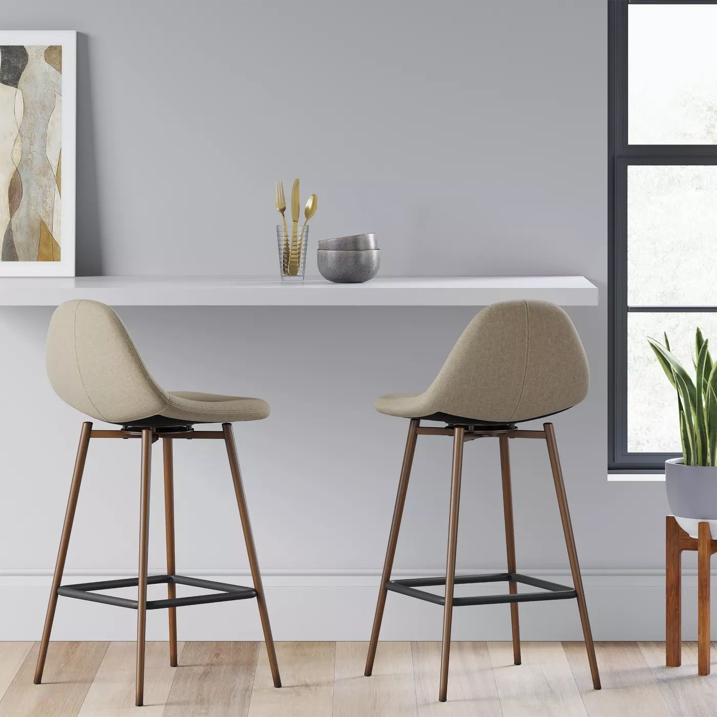 Copley Upholstered Counter Height Barstool thumbnail 5