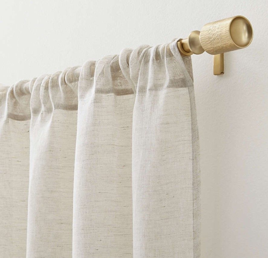 Linen Sheer Natural Curtains-96'' thumbnail 2