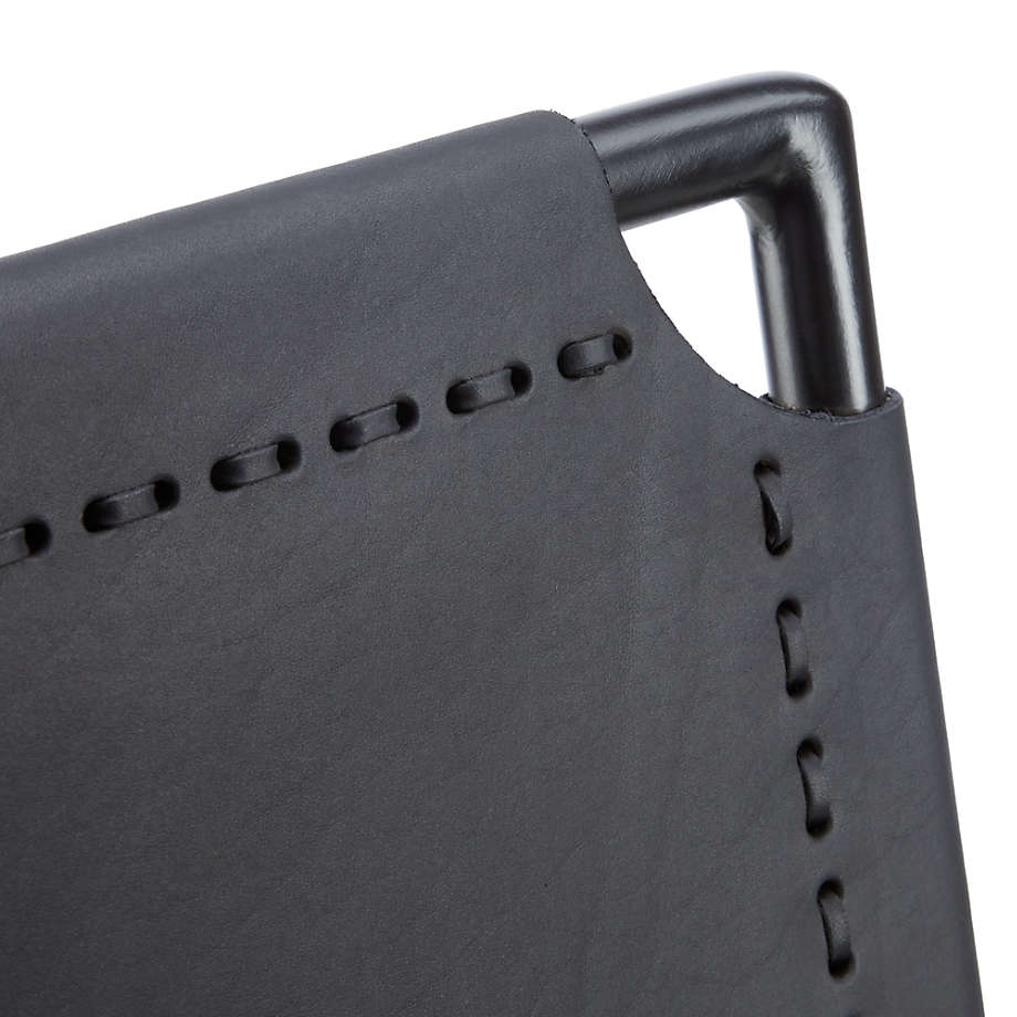 Laredo Black Leather Dining Chair thumbnail 4