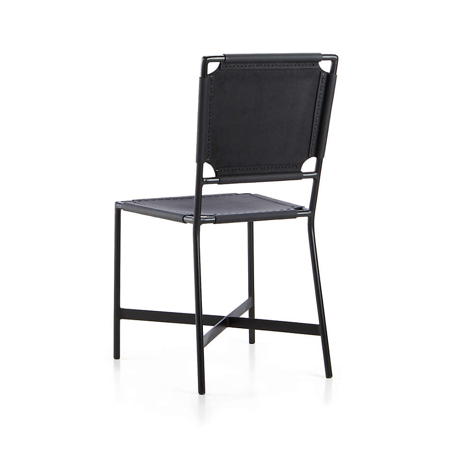 Laredo Black Leather Dining Chair thumbnail 5