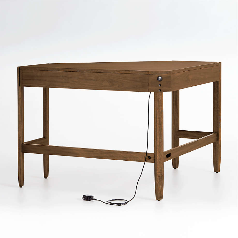 Tate Walnut Corner Desk with Power thumbnail 6