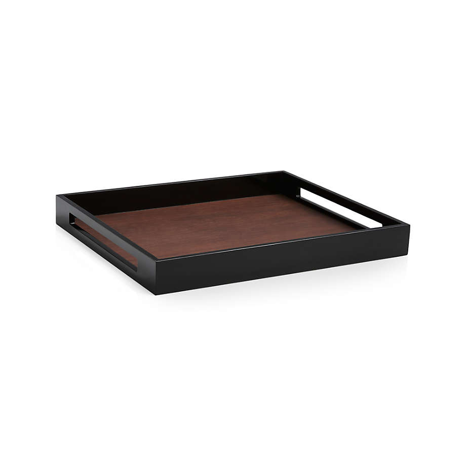 Grant Black and Wood Rectangular Serving Tray thumbnail 2