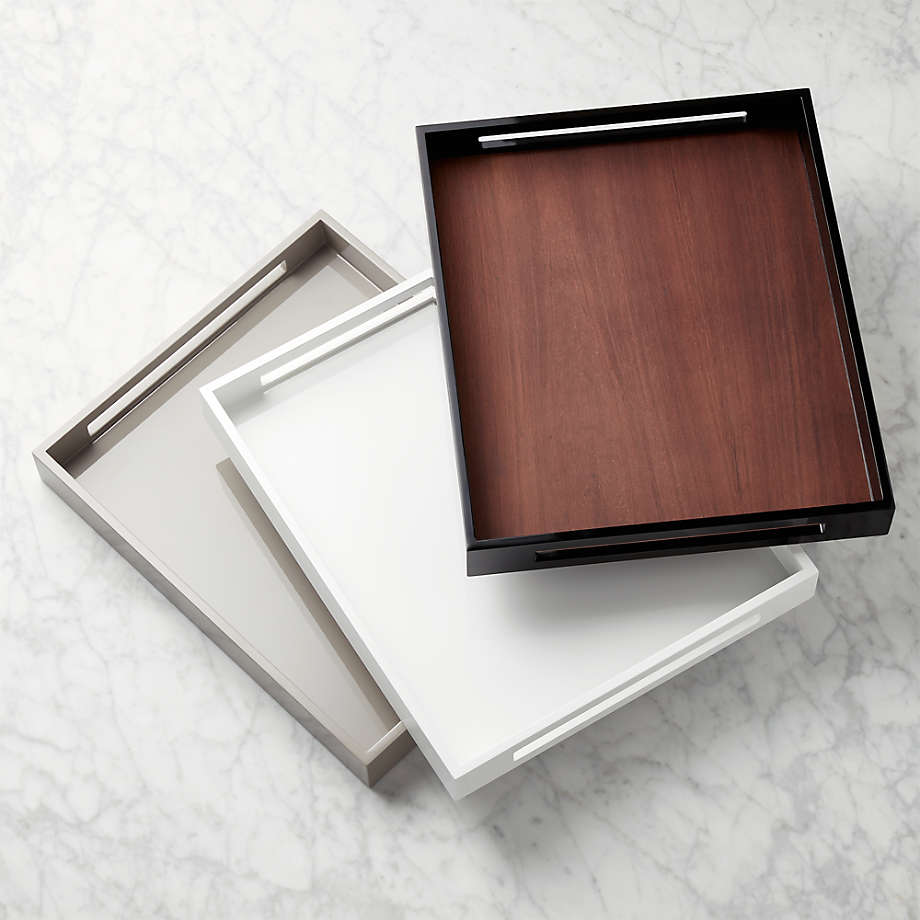 Grant Black and Wood Rectangular Serving Tray thumbnail 3