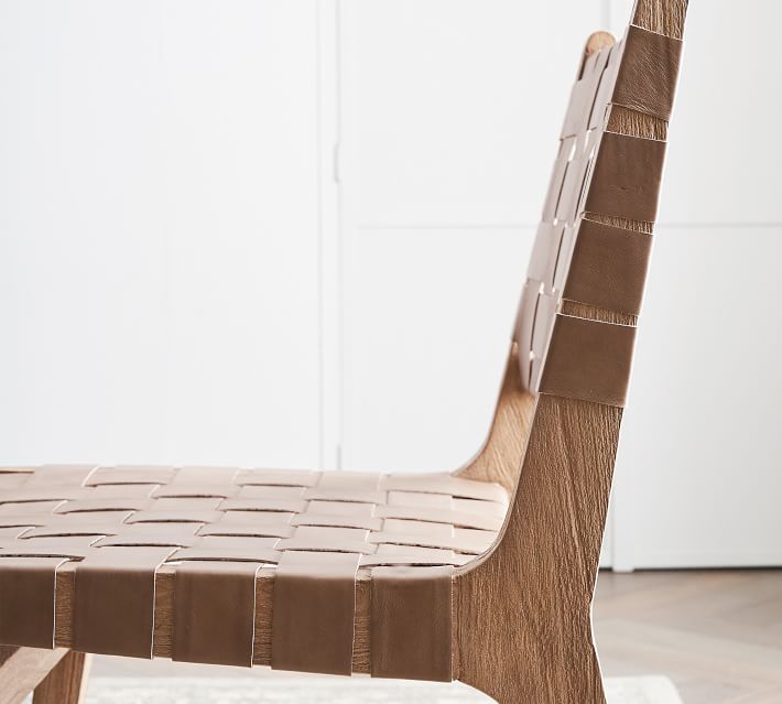 Fenton Woven Leather Dining Chair thumbnail 3
