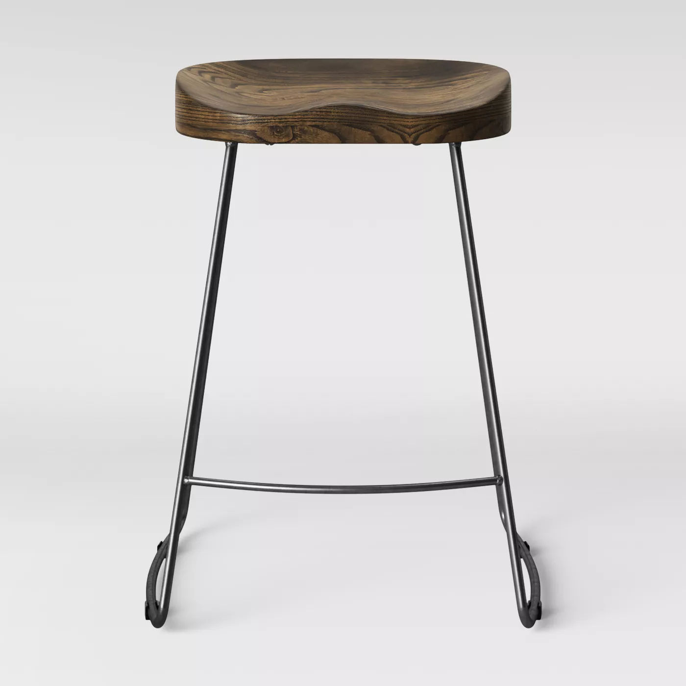 Hull Low Back Wood/Metal Counter Height Barstool thumbnail 2