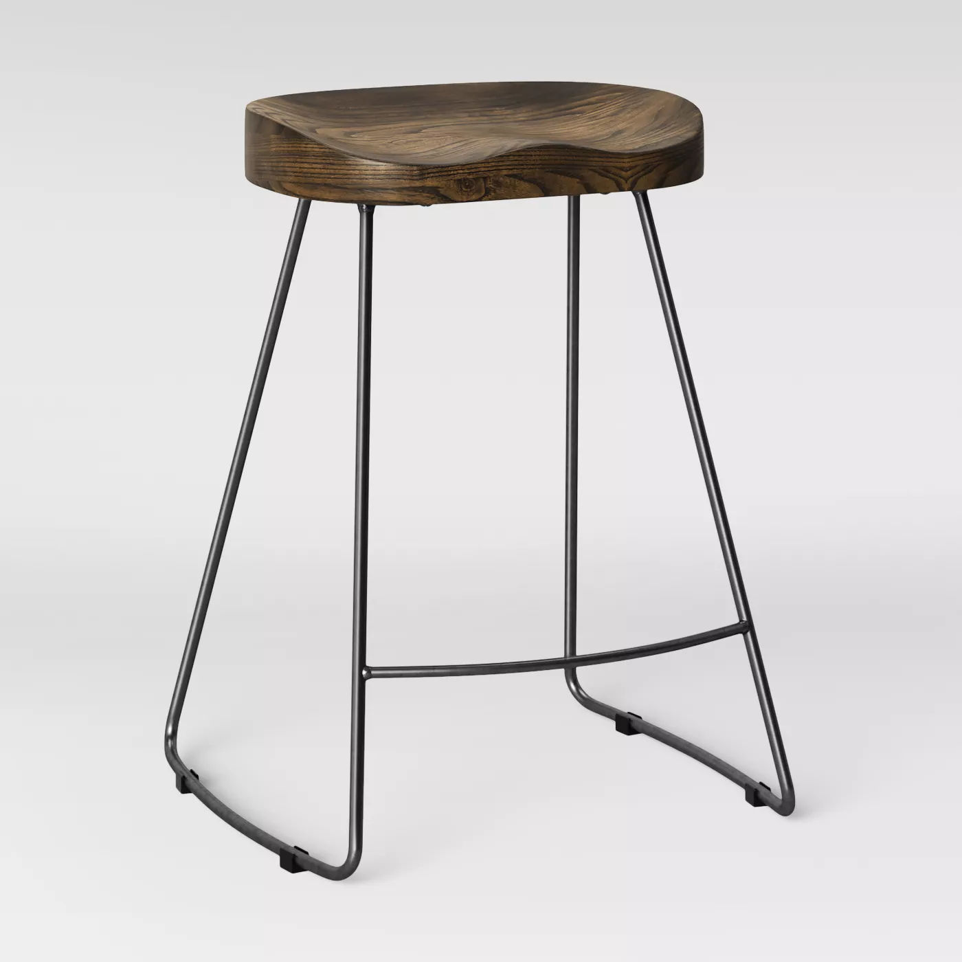 Hull Low Back Wood/Metal Counter Height Barstool thumbnail 3