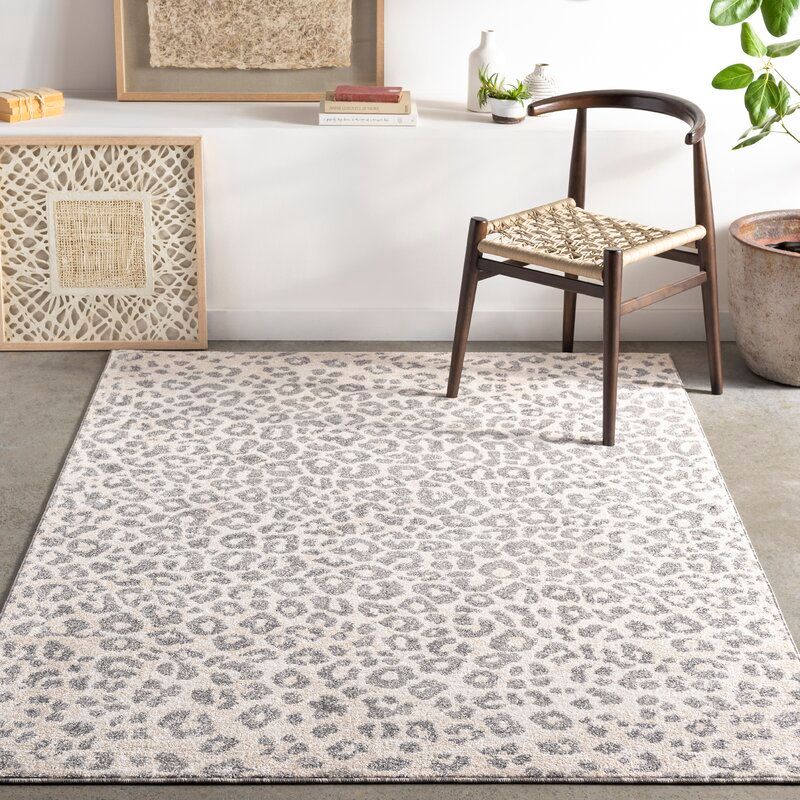 Doynton Animal Print Charcoal Gray Area Rug-6'x9' thumbnail 2