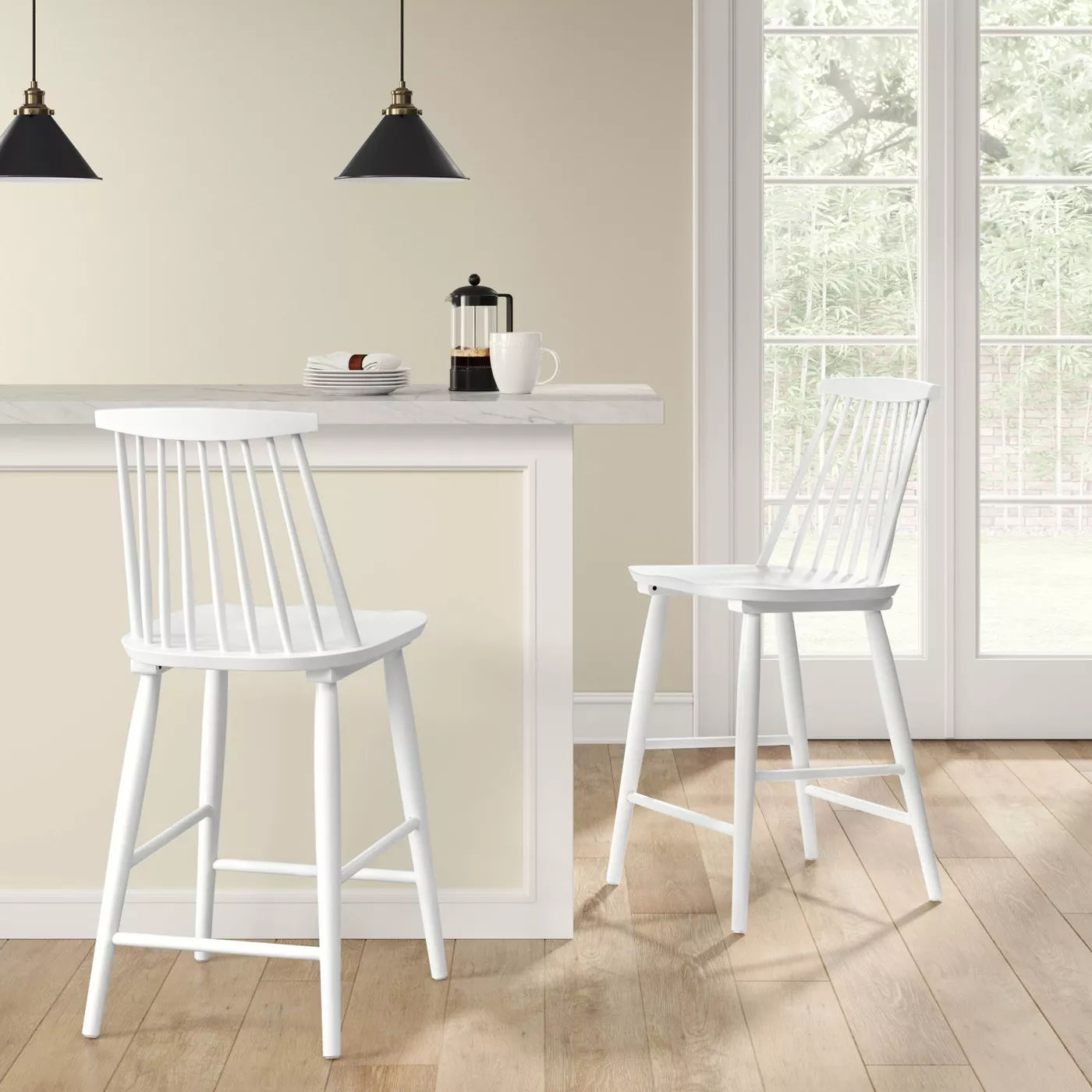 Harwich High Back Windsor Counter Height Barstool thumbnail 5