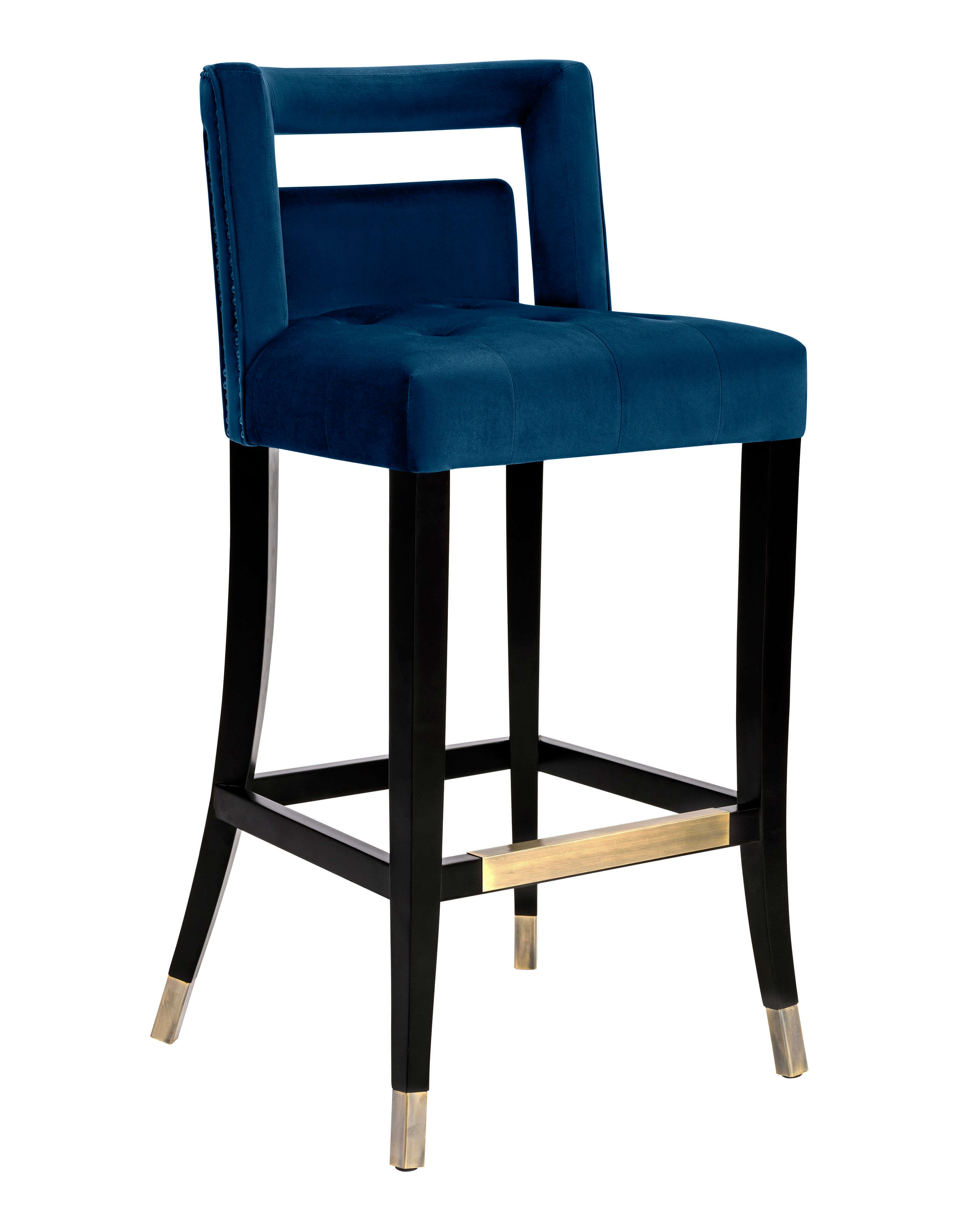HART NAVY VELVET COUNTER STOOL thumbnail 2