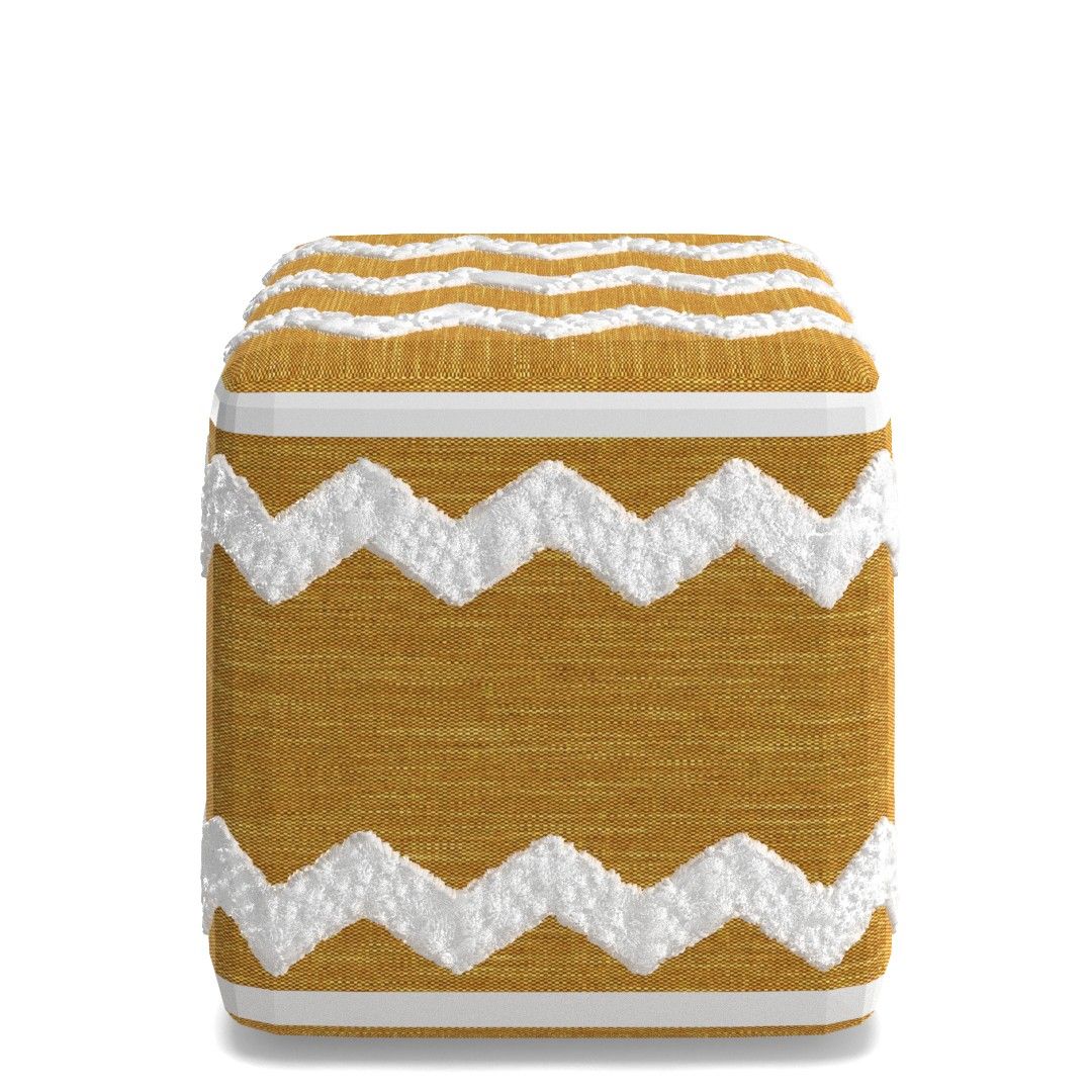 Senters Textured Square Chevron Pouf Ottoman thumbnail 2