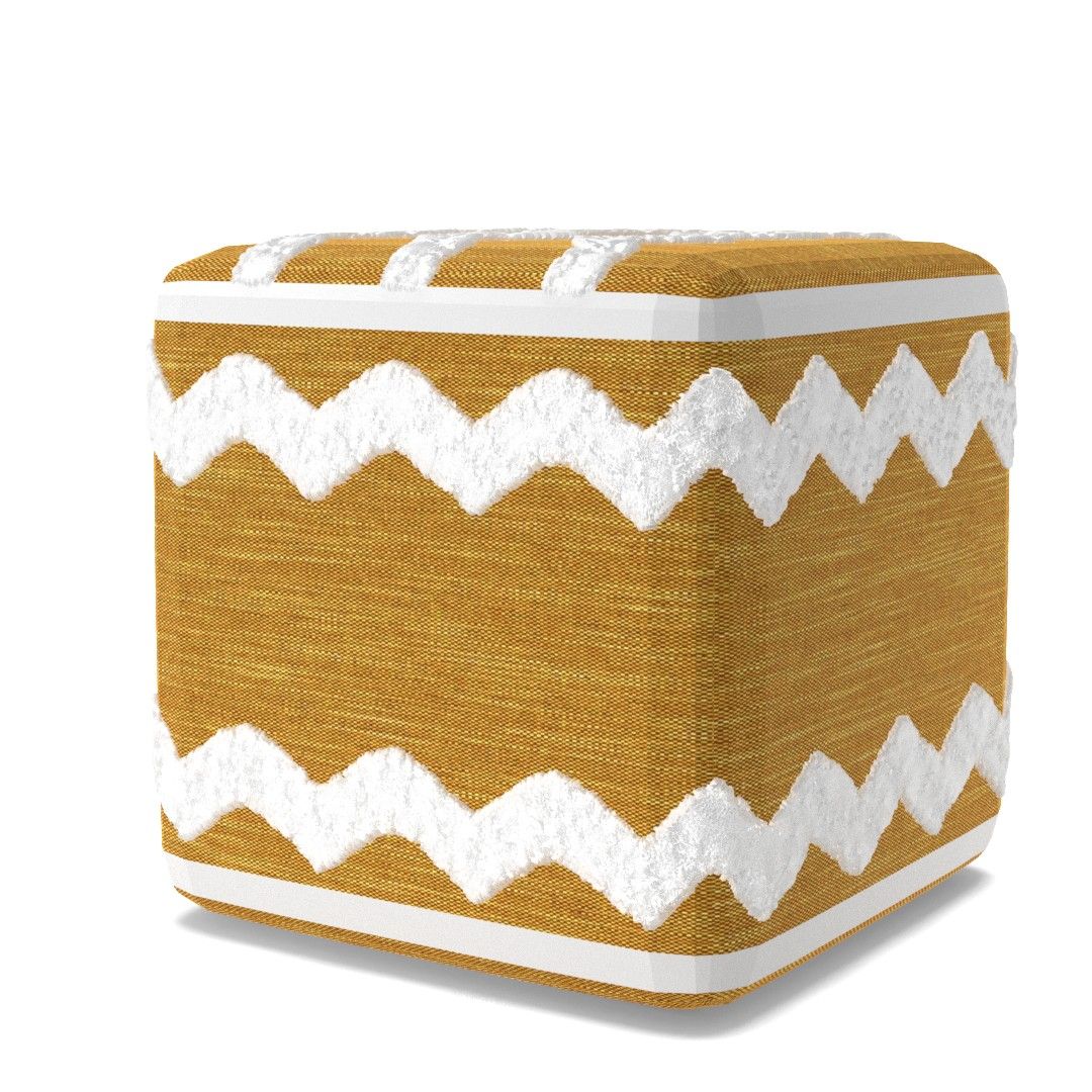 Senters Textured Square Chevron Pouf Ottoman thumbnail 3