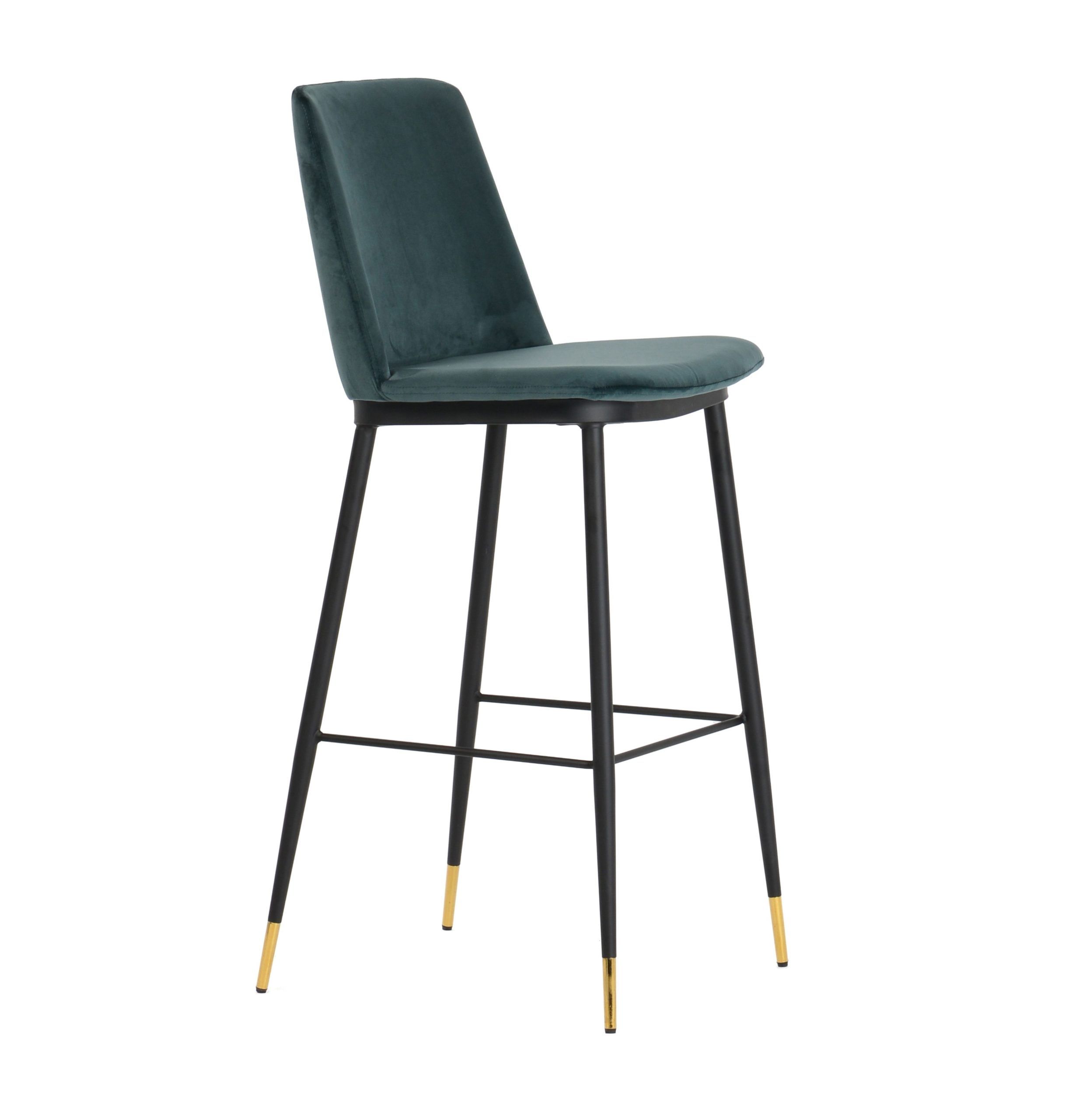 Alexa green velvet counter stool thumbnail 2