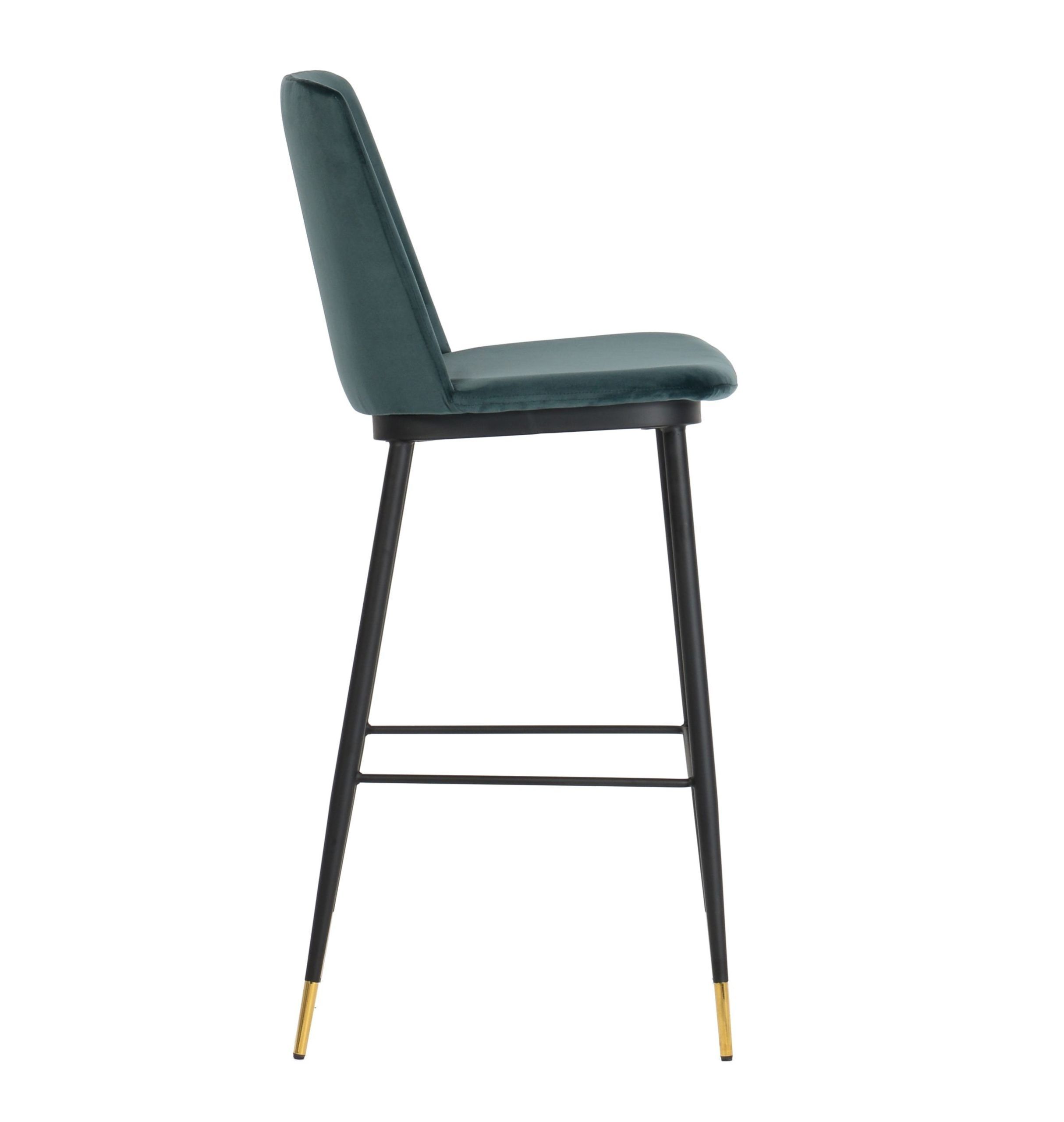Alexa green velvet counter stool thumbnail 3